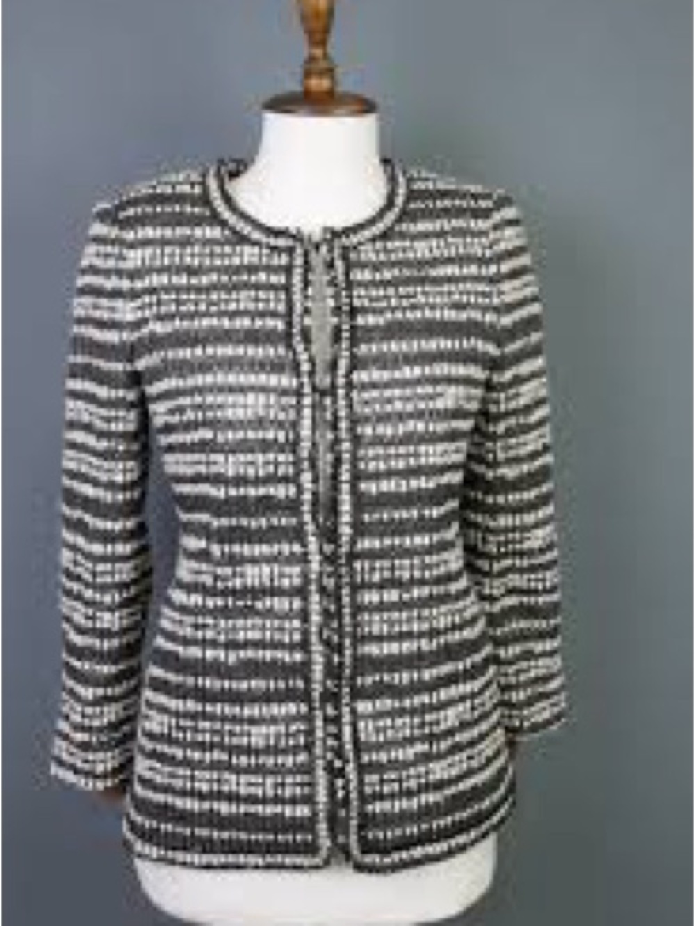 Alice + Olivia Black and White Tweed Blazer